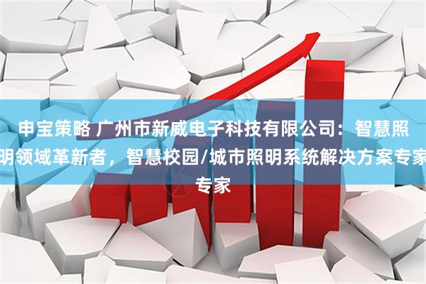 申宝策略 广州市新威电子科技有限公司：智慧照明领域革新者，智慧校园/城市照明系统解决方案专家